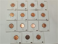 OF) UNC 1950's wheat pennies