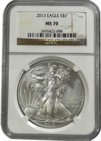 2013 1oz American Silver Eagle NGC MS70