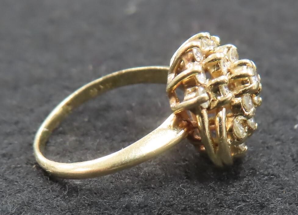 14K Yellow Gold and Diamond Ring