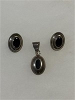 Sterling Silver Earring & Pendant Set 24.11g