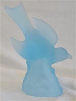 L.E. Smith Frosted Glass Bird Figurine Vintage