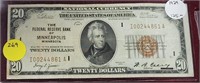 1929 BROWN SEAL $20 NOTE - MINNIAPOLIS, MN