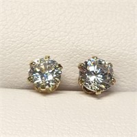 10K YELLOW GOLD CUBIC ZIRCONIA  EARRINGS (~SIZE