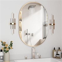 NEUWEABY Oval Bathroom Mirror Capsule Wall Vanity