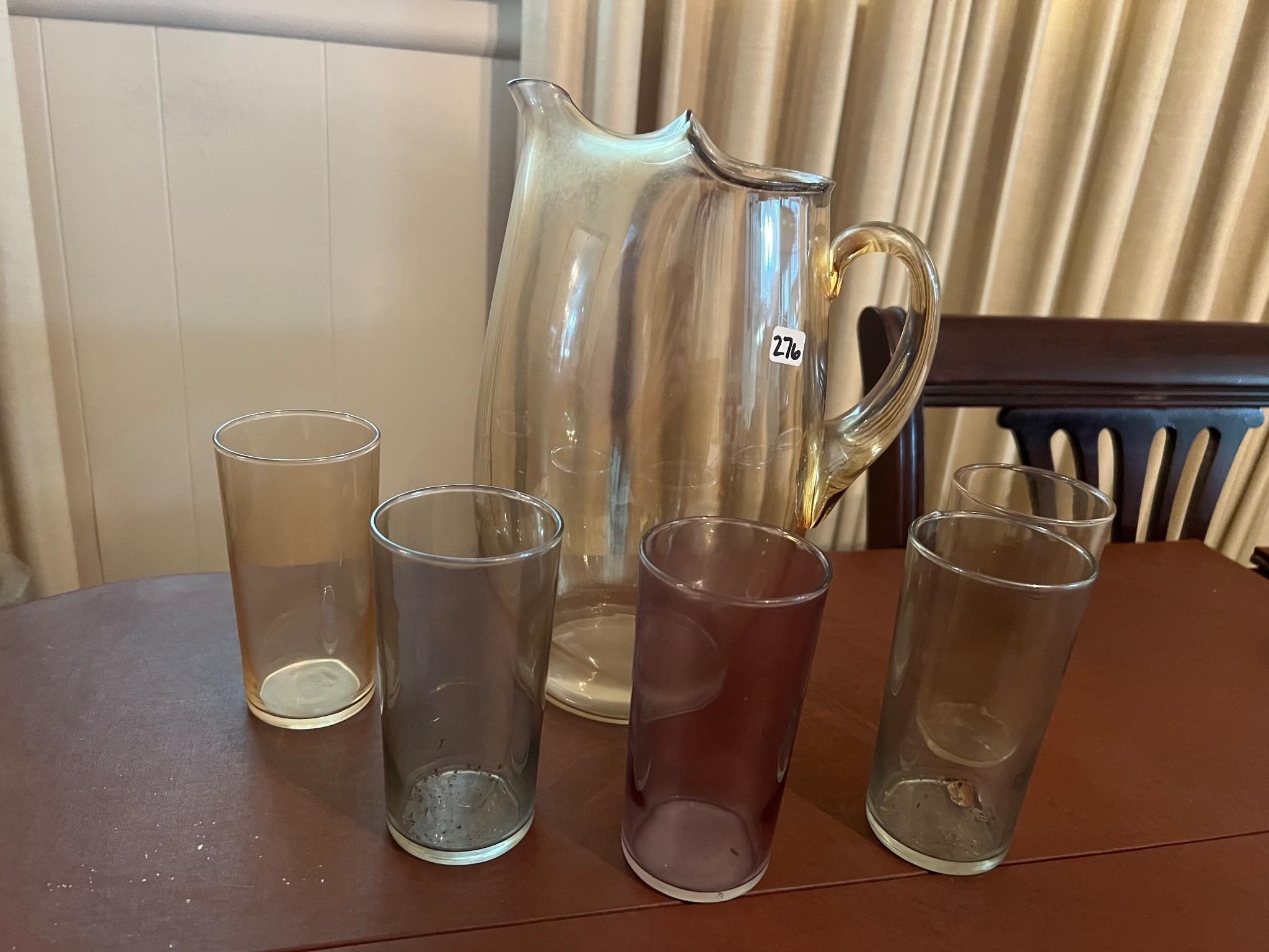 PITCHER AND 5 GLASSES