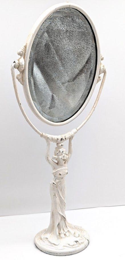 Art Nouveau cast Iron Vanity Dresser Swing Mirror