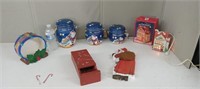 CHRISTMAS CANISTERS,LIGHT UP HOUSE & MORE