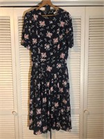 VINTAGE E.D. MICHAELS FLORAL DRESS SIZE 14