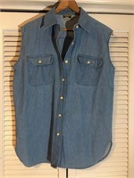 VINTAGE AMERICAN RAVE DENIM SHIRT LARGE