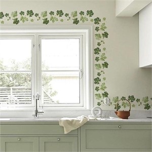 Green Vine Wall Stickers, Evergreen Ivy Leaves Han