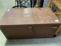 METAL TRUNK/ TOOL BOX -- 29" W X 17" D X 14" H