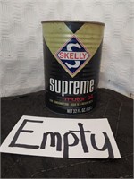 Vintage Skelly Supreme Oil 1qt Metal Can
