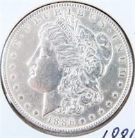 Coin 1886 Morgan Silver Dollar BU