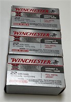 150 QTY WINCHESTER 22 WIN MAG 40GR AMMO