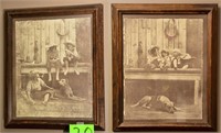 Framed old pictures (2) - 13" x 16"