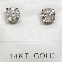 Certified 14K  Diamond(0.8ct) Earrings