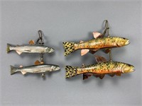 2 Floyd "Red" Bruce Double Set Spearing Decoys