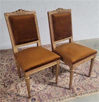 Pair french provincial side chairs