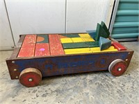 Holgatge Toy Wheeled Pullalong with Colored Blocks