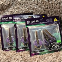 Fish Lab Lot of 3 Flutter Nymph Purple