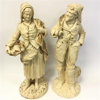 Vintage Pair of  Marwal Ind. Chalkware Statues