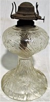 Iris & Herringbone Glass Oil Lamp
