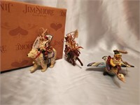 JIM SHORE 3 SANTA ORNAMENTS GREAT CONDITION