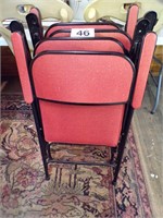 4 Red Folding Chairs