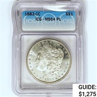 1883-CC Morgan Silver Dollar ICG MS64 PL