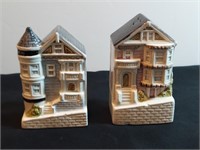 Salt & Pepper Colonial Houses Otagiri Ceramic.