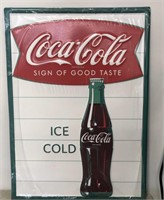 Coca cola metal advertisement 27X19"