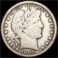 1907-O Barber Half Dollar NICELY CIRCULATED