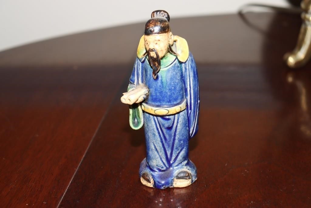 Chinese mudman scholar figurine possibly circa