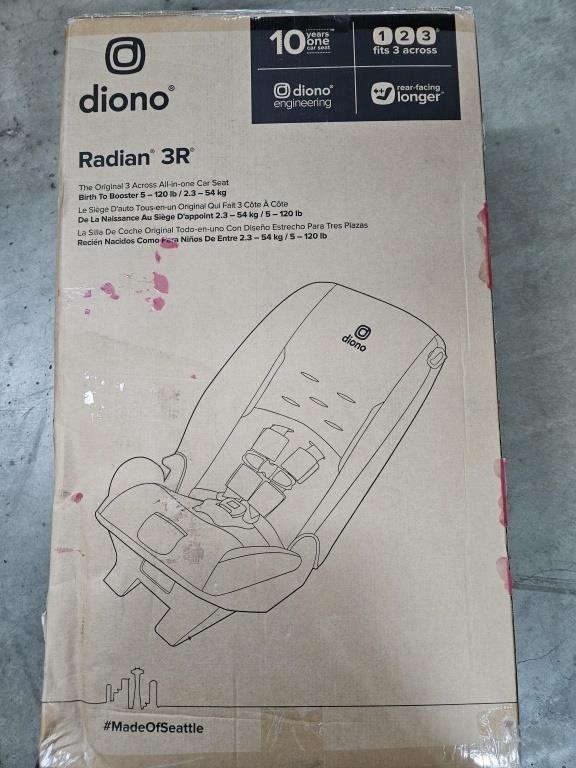 Diono 3 Across all in one car seat.