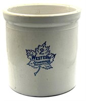 Western Stoneware 2 Gallon Blue Grass Crock