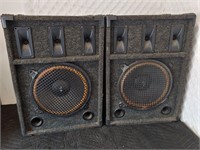 Pair of Carpeted Home Audio Subwoofers