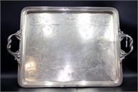 Russian silver serving tray by Petrovich Khlebniko