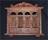 Moroccan Carved Wood louvered Window Cover