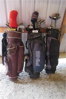 3 Sets Of Golf Clubs w/ Bags