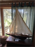 ANTIQUE WOOD SAIL BOAT