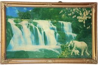 Vintage Light Up Waterfall Wall Art