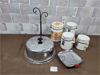 Canister set, cake plater, and more