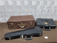 Vintage suit cases and violin case