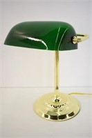 14" DESK LAMP WITH CASE GLASS SHADE