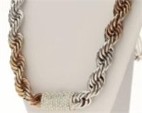 $ 13,500 1.65 Ct Diamond Rope Chain Necklace