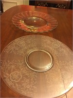 LOT OF 2 BEAUTIFUL SERVING PLATTERS--