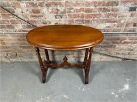 Antique Solid Walnut Oval Accent Table