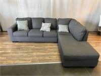 Grey L-Shape Sectional Sofa w/Chaise End Wear