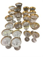 22 Pieces Gold Rimmed Glassware
