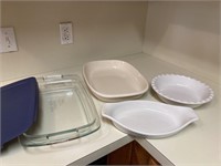 Assorted Glass Cookware including Pyrex